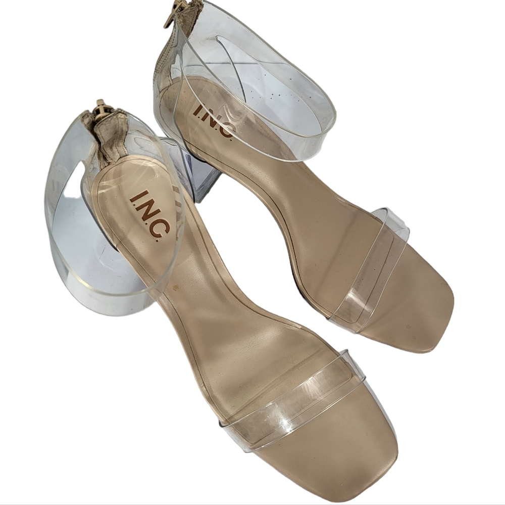 INC International Concepts Makenna Two-piece Clear Vinyl Dress Sandals 11 - Picture 8 of 9